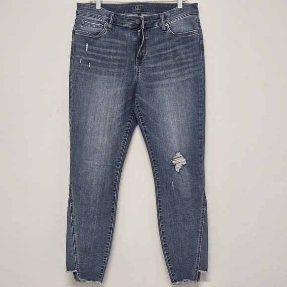 KUT FROM THE KLOTH ANKLE SKINNY DISTRESSED JEANS WOMEN'S SIZE 12 - Picture 1 of 13